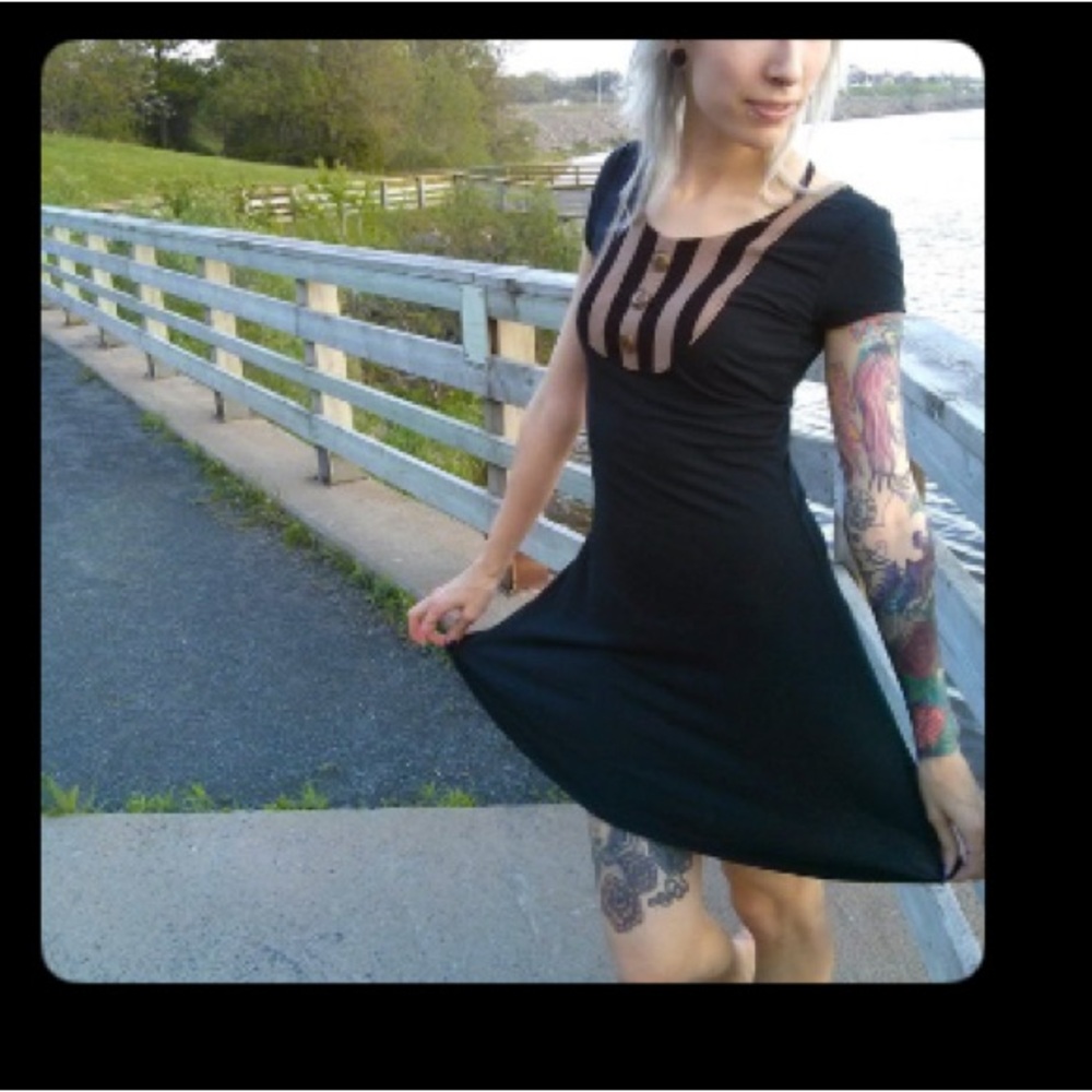 Custom-Made in Canada Steampunk Fit and Flare Mini Dress; SZ XL